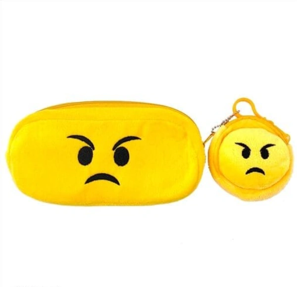 FAIMA EMOJI Synthetic Embroidered Yellow Color Pouch Combo - S, Yellow, Synthetic, Pouch, Pack f1